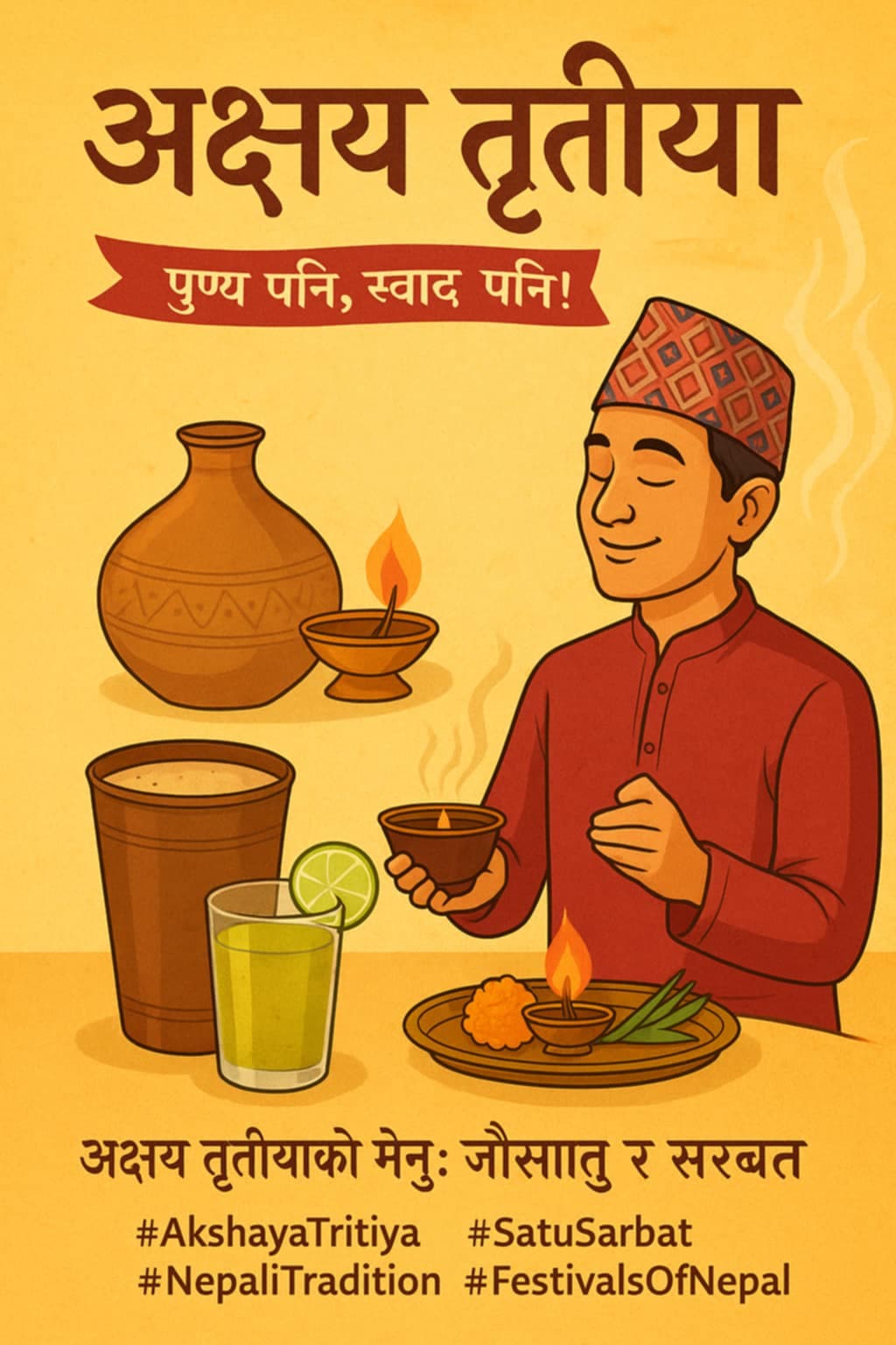 अक्षय तृतीयामा सातु र सरबत — पुण्य पनि, स्वाद पनि! Featured Image